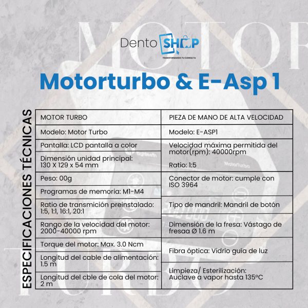 MotorTurbo con pieza de mano contra-ángulo modelo E-AST1 - Image 5