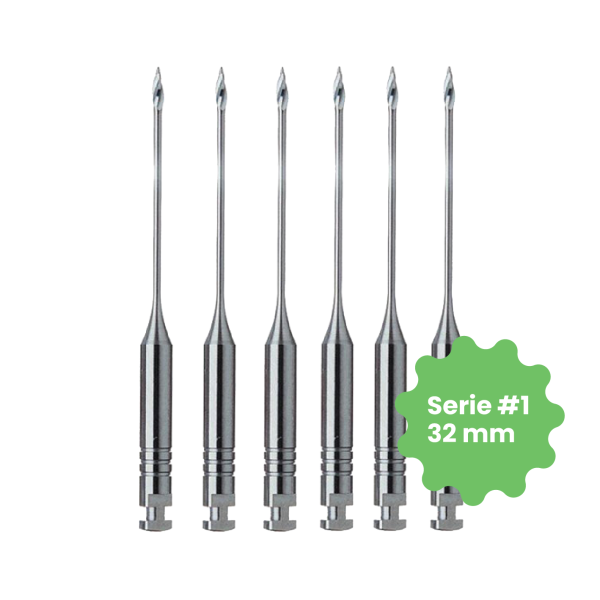 Dentaline Fresas Gates #1, 32 mm – Blíster de 6 uds.