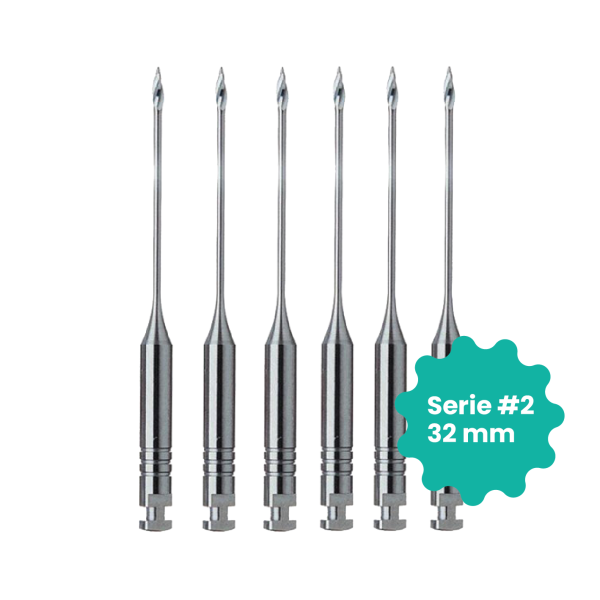 Dentaline Fresas Gates #2, 32 mm – Blíster de 6 uds.