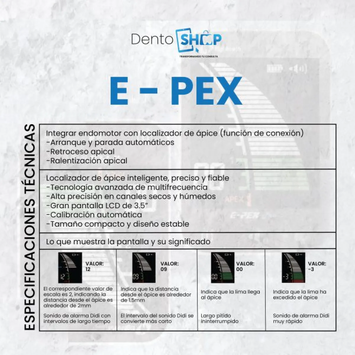 COMBO ENDODONTICO: E-connect pro + E-pex + 5 blíster de limas eighteeth rotatorias - Image 5
