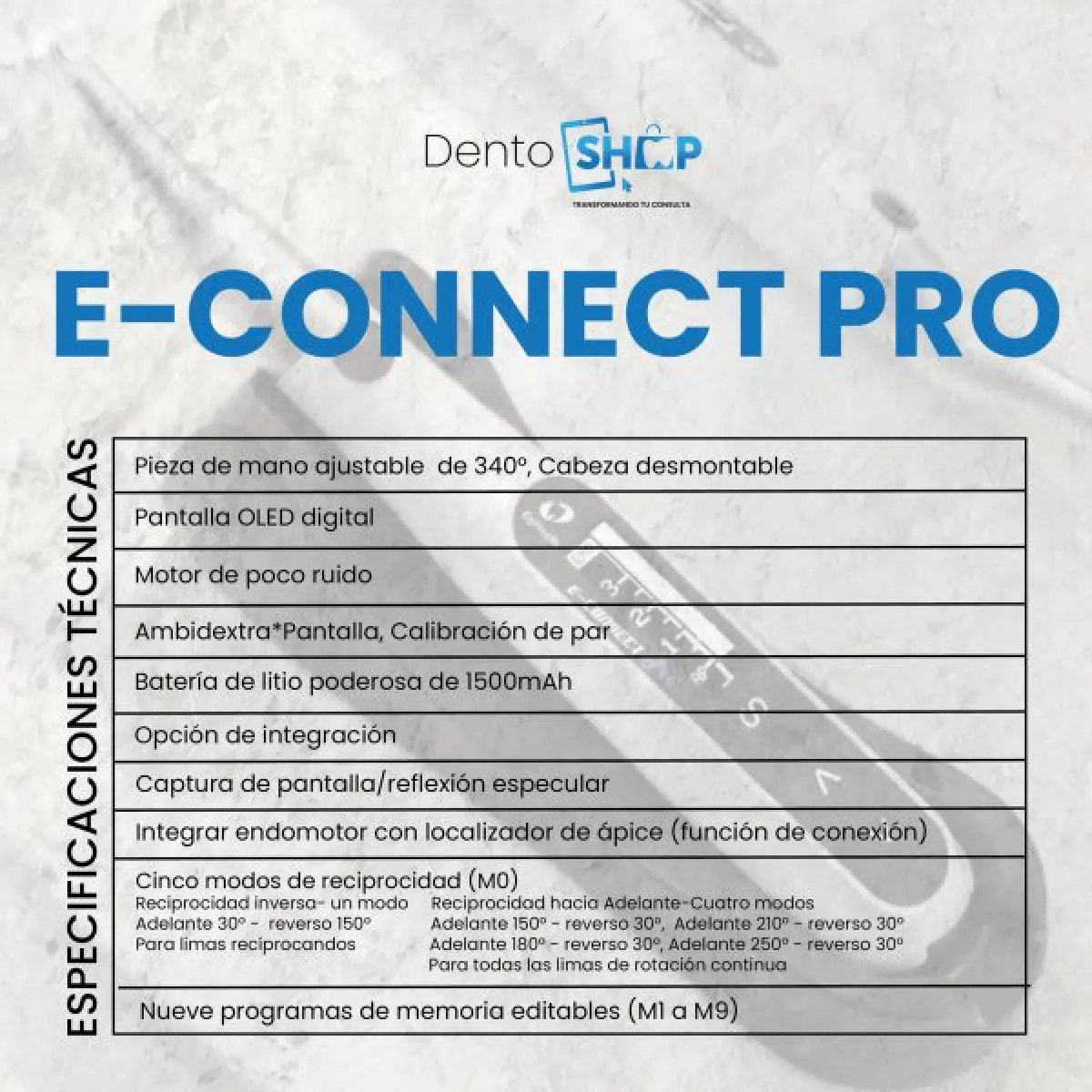 COMBO ENDODONTICO: E-connect pro + E-pex + 5 blíster de limas eighteeth rotatorias - Image 2