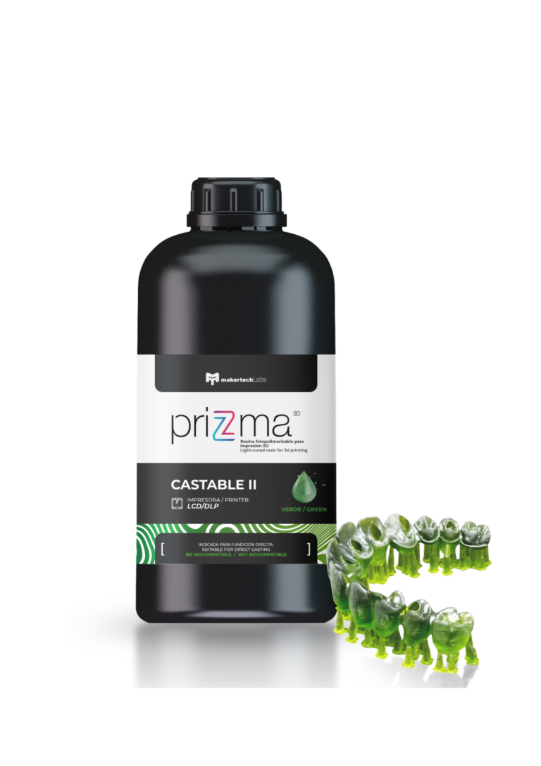 IMPRESION 3D – RESINA PRIZMA 3D CASTABLE II – VERDE OPACA DLP/LCD 250GR – UND